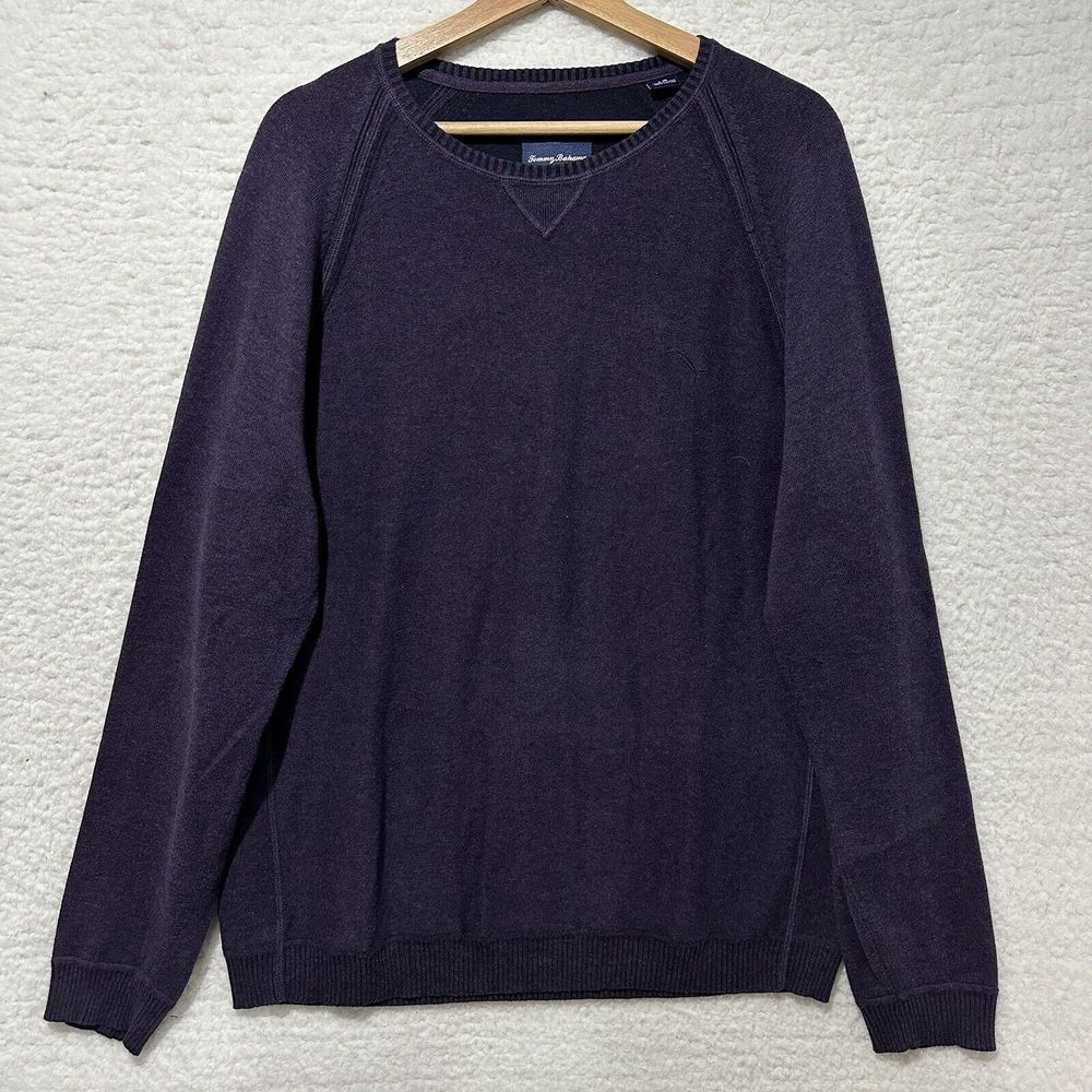 Tommy Bahama Men's Purple Crewneck Long‎ Sleeve Pullover Sweater Size L/G